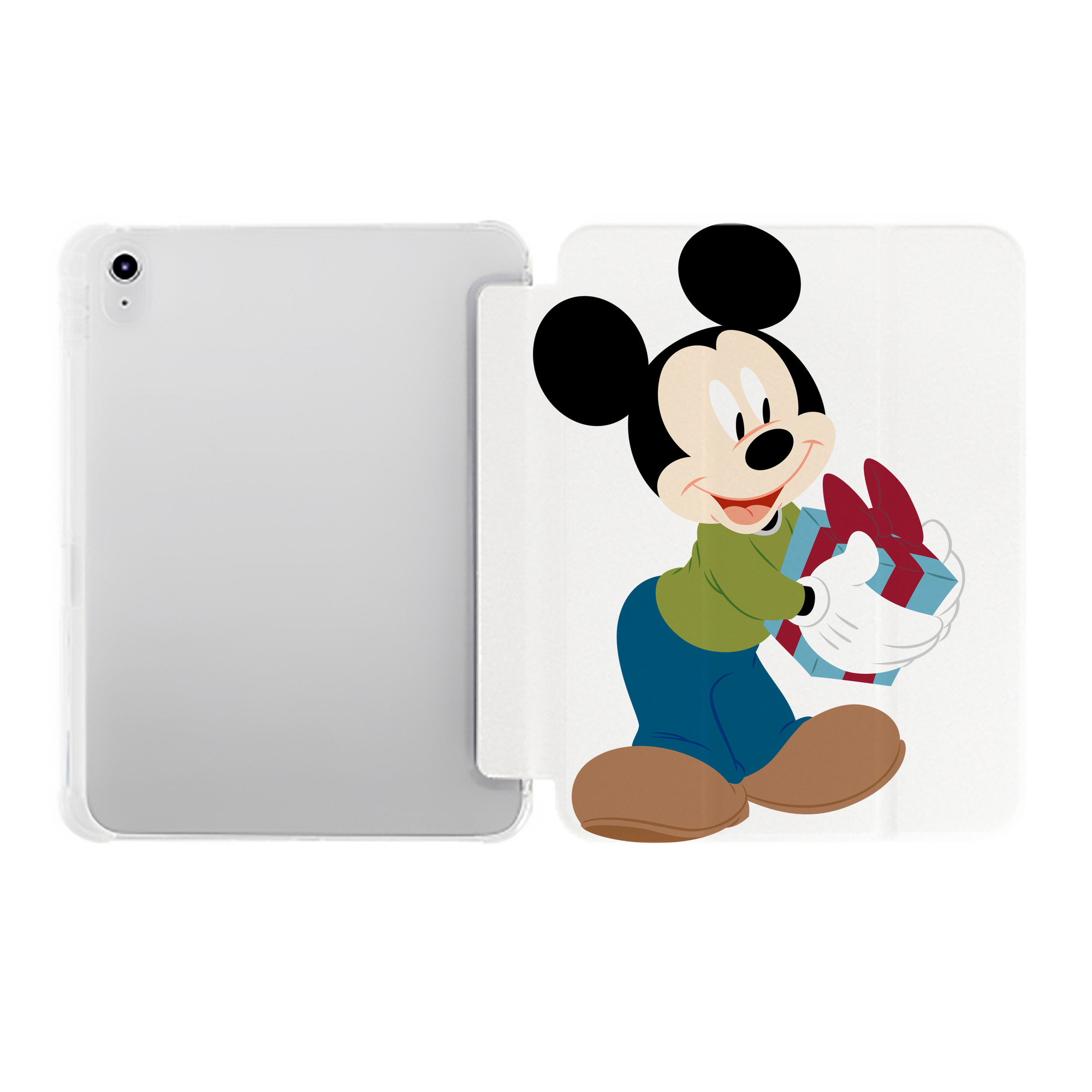 （画像用） ミッキーマウス Mickey Mouse IPad ケース ペン収納付き 三つ折りスタンド PUレザー×シリコン 対応機種9.5/10.5/10.9インチ